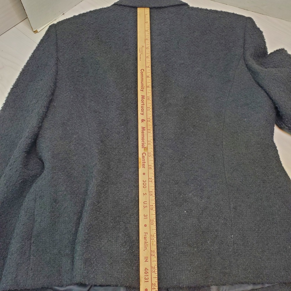 Jones New York Black Textured Blazer Jacket Womens Size 14 Button Front‎ Classic - Picture 6 of 11